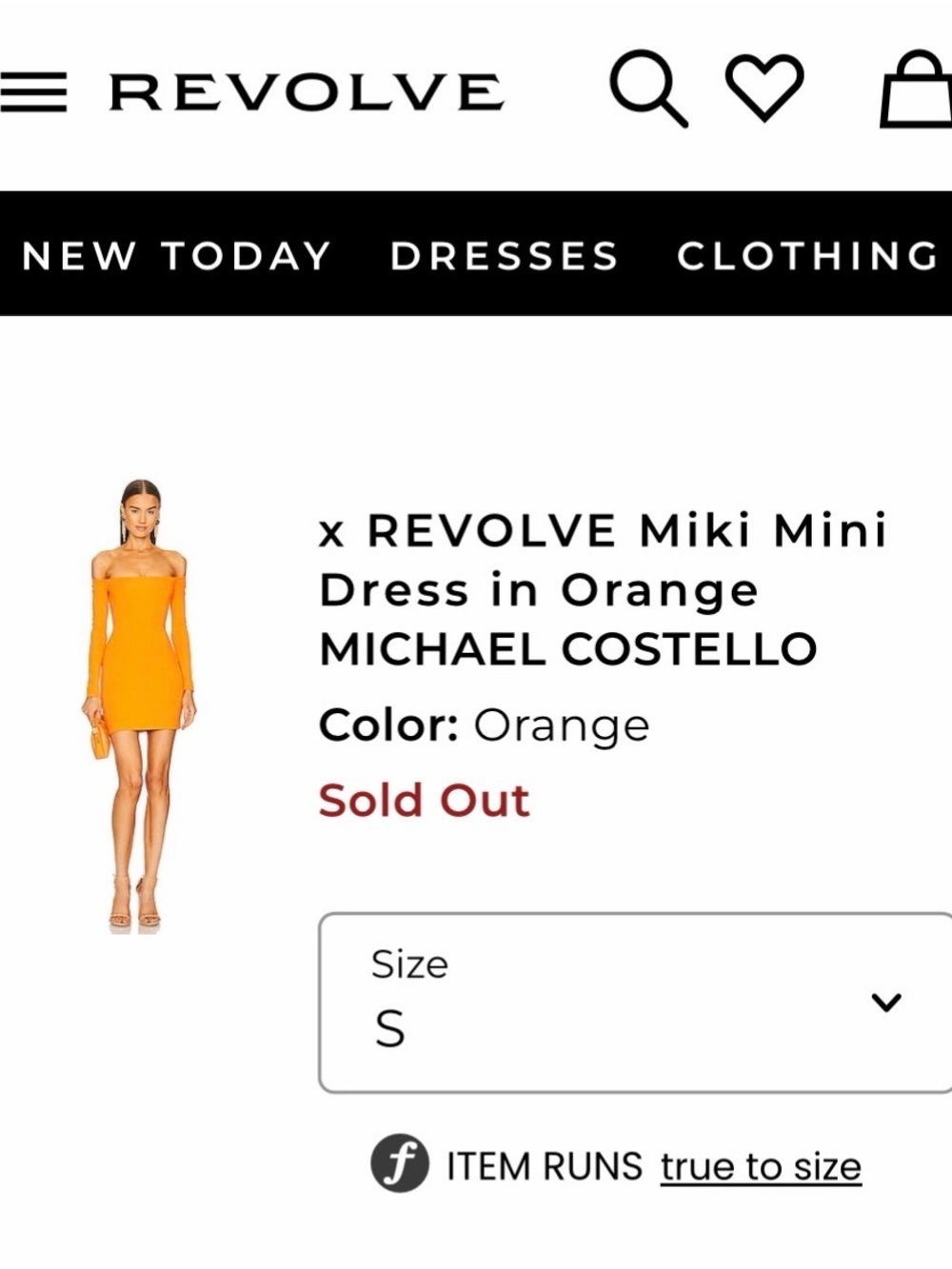 Michael Costello Orange Off-Shoulder Long Sleeve Bodycon Dress - Picture 11 of 11